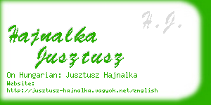 hajnalka jusztusz business card